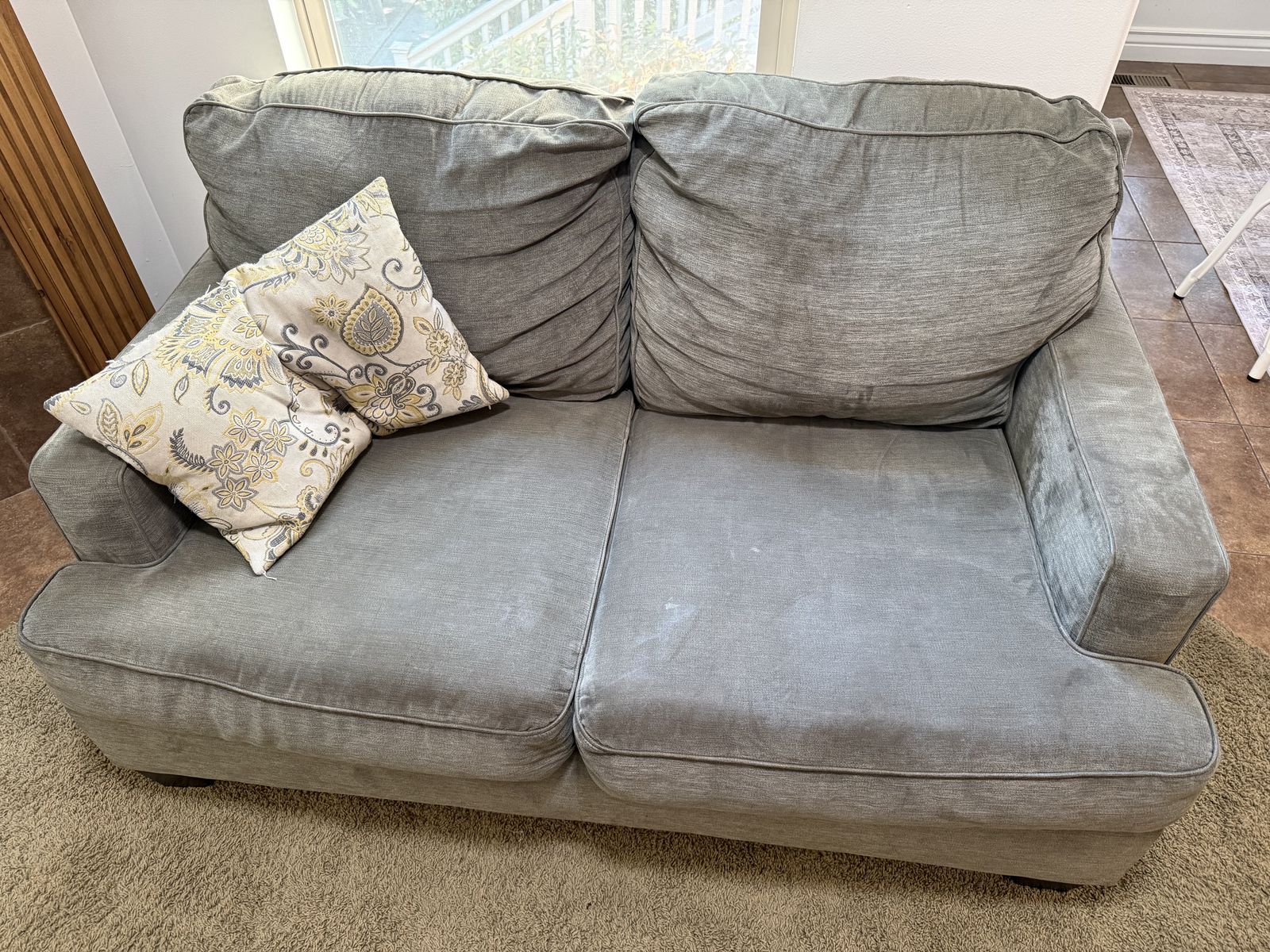 Grey Fabric Sofa and Loveseat Set