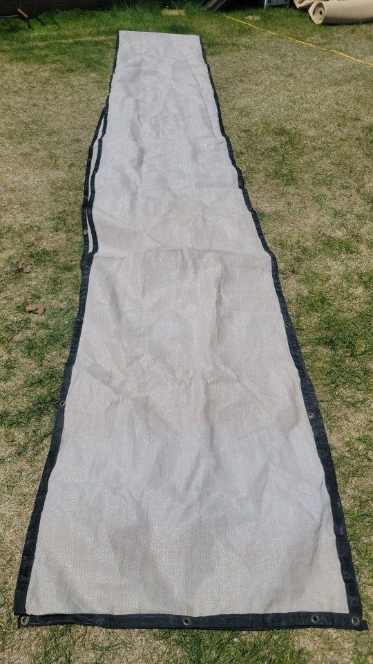 Tan/Cream Mesh Shade Cloth Tarp with Grommets - Long & Narrow for Garden, Patio, or Privacy