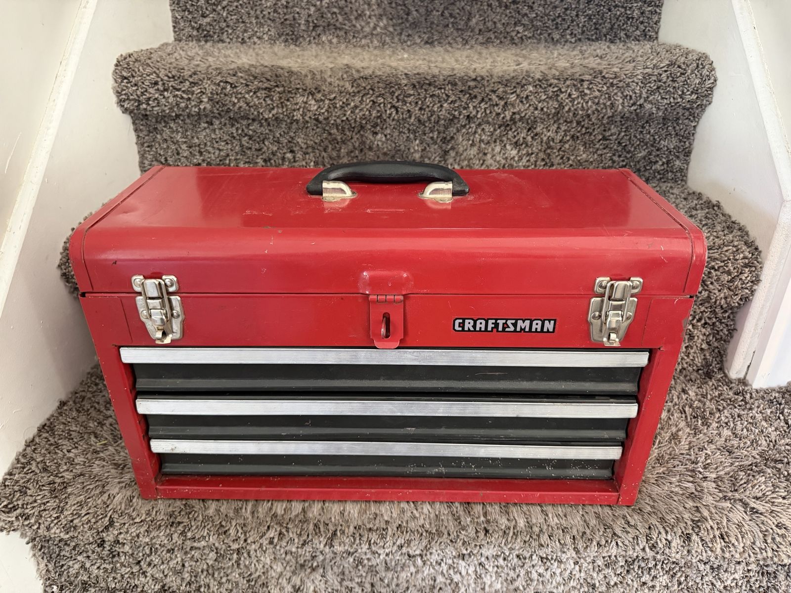 Craftsman Red Metal Portable 3-Drawer Tool Box Chest