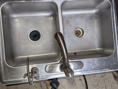 Stainless Steel Double Bowl Drop-In Kitchen Sink with Faucet