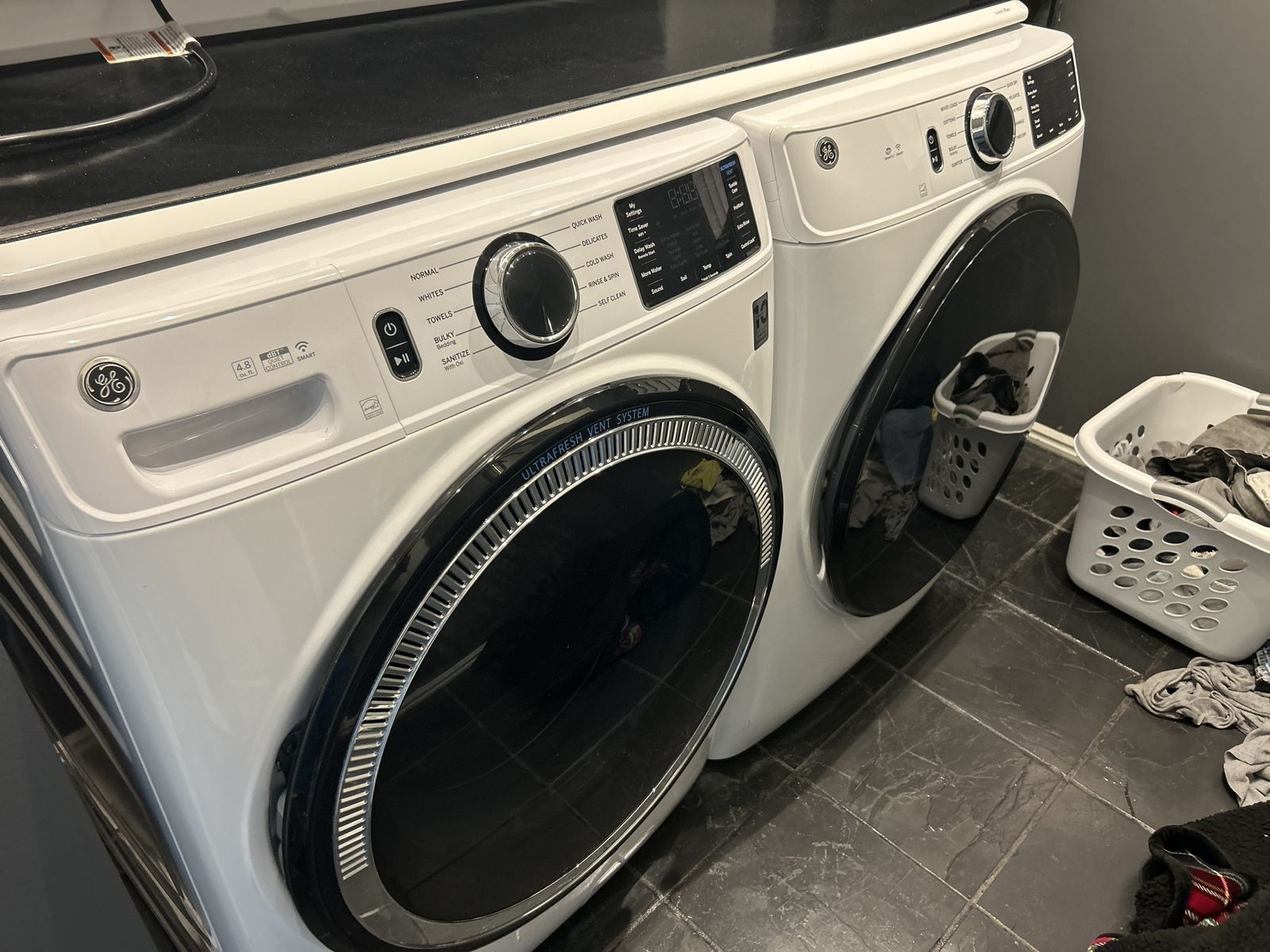 GE Profile Front Load Washer & Dryer Set - White - UltraFresh Vent System - Excellent Condition both units only I will not separ