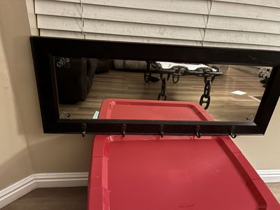 Wall Mirror with Hooks