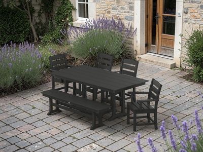 POLYWOOD Gulf Shore Farmhouse 7 Piece Dining Set