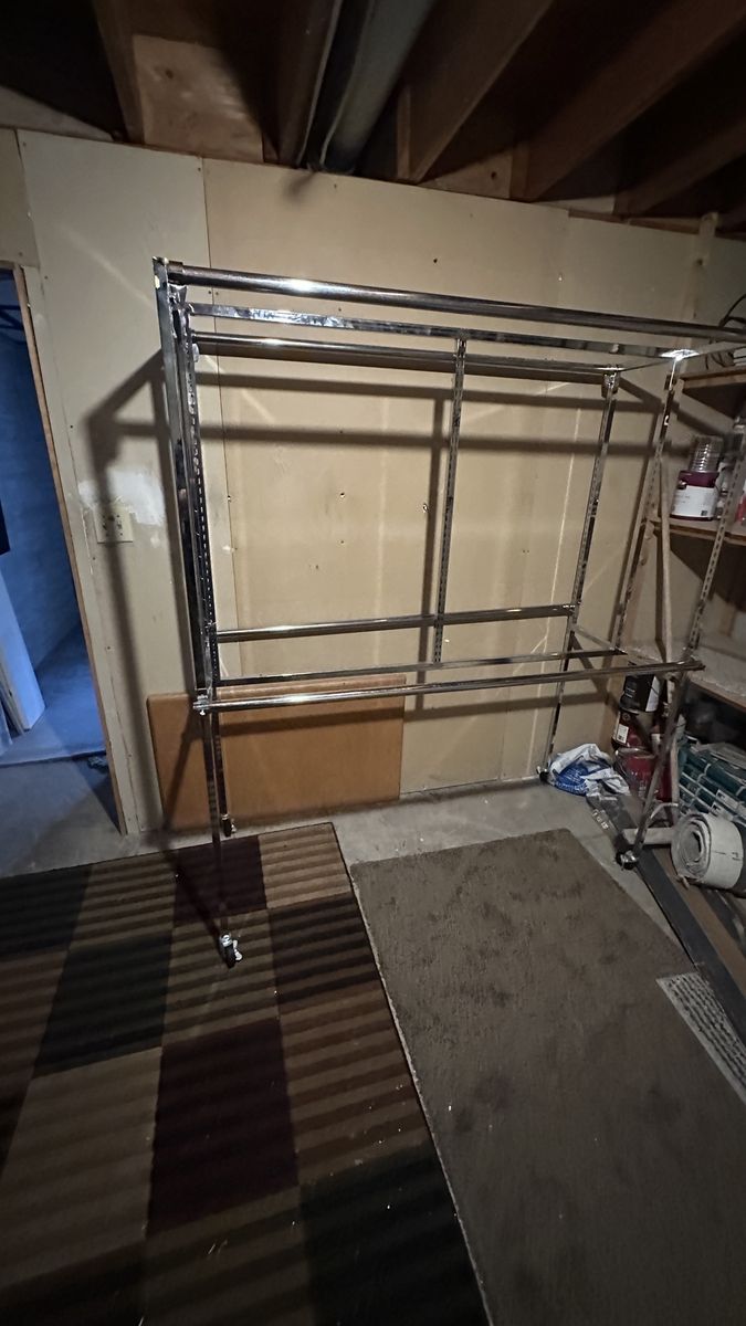 Heavy-Duty Chrome Double-Rail Garment Rack with Wheels