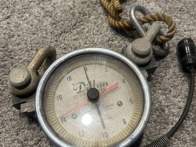 Vintage Dillon Mechanical Dynamometer Force Measurement Gauge 2000 LB Scale with Shackles