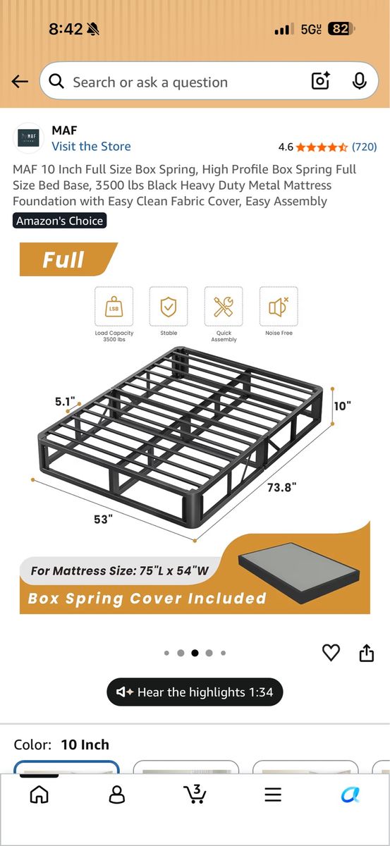 New full size box spring