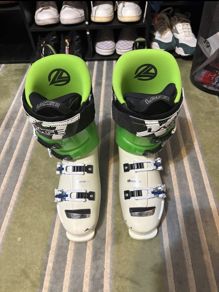Lange XT 130 Ski Boots - White / Green - Size US Men's