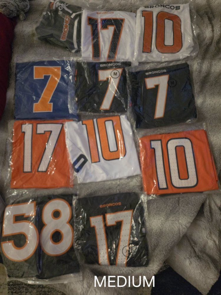 Denver Broncos Jerseys (each picture is what I have in that size) Sizes S-XXXL