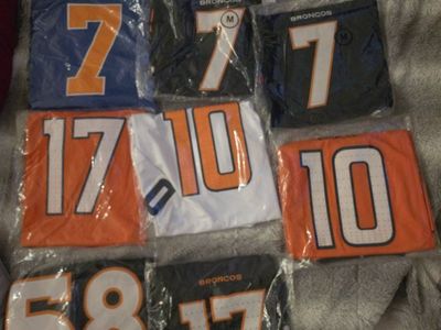 Denver Broncos Jerseys (each picture is what I have in that size) Sizes S-XXXL