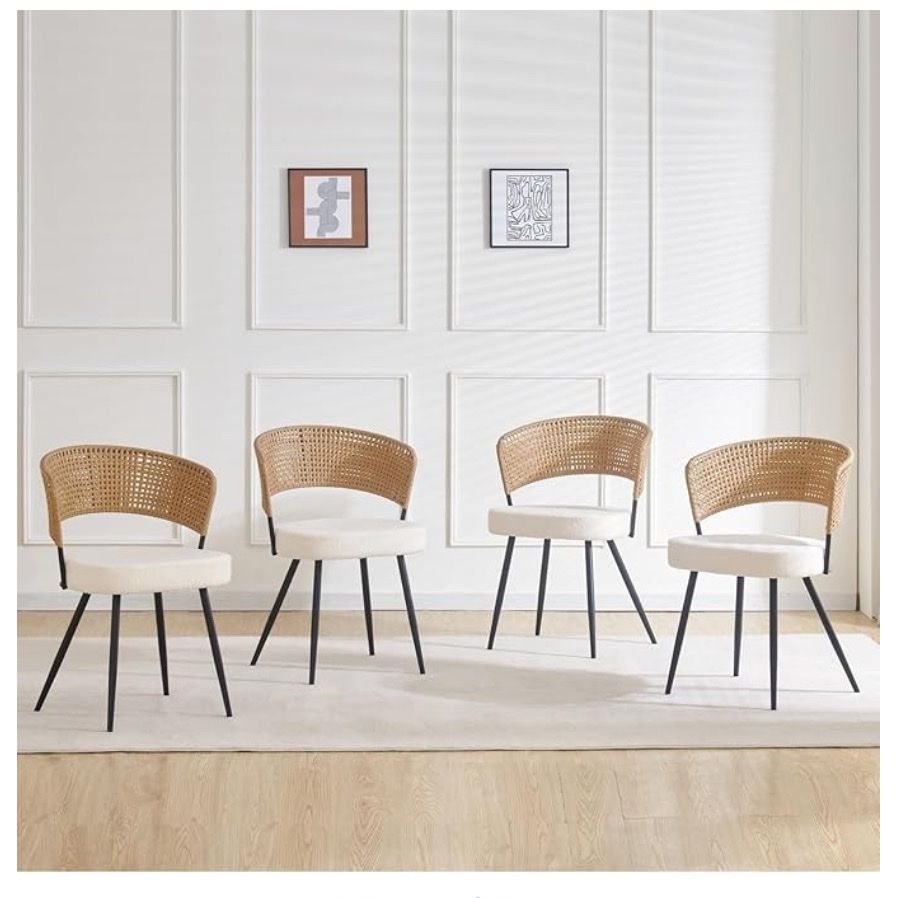 Rattan Dining Chairs Set of 4,Kitchen Chairs