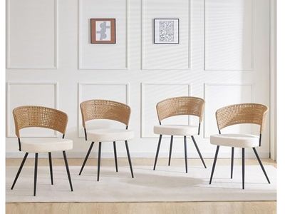 Rattan Dining Chairs Set of 4,Kitchen Chairs