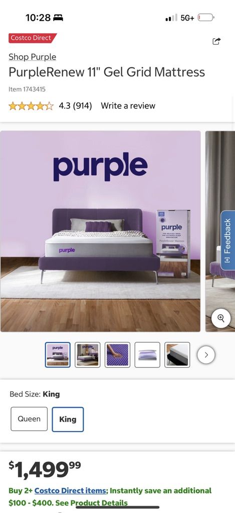 Brand New! Purple Renew King mattress! Only $850