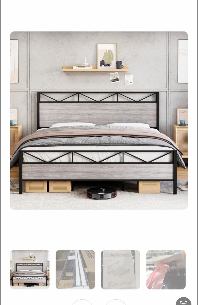 King size bed frame and headboard