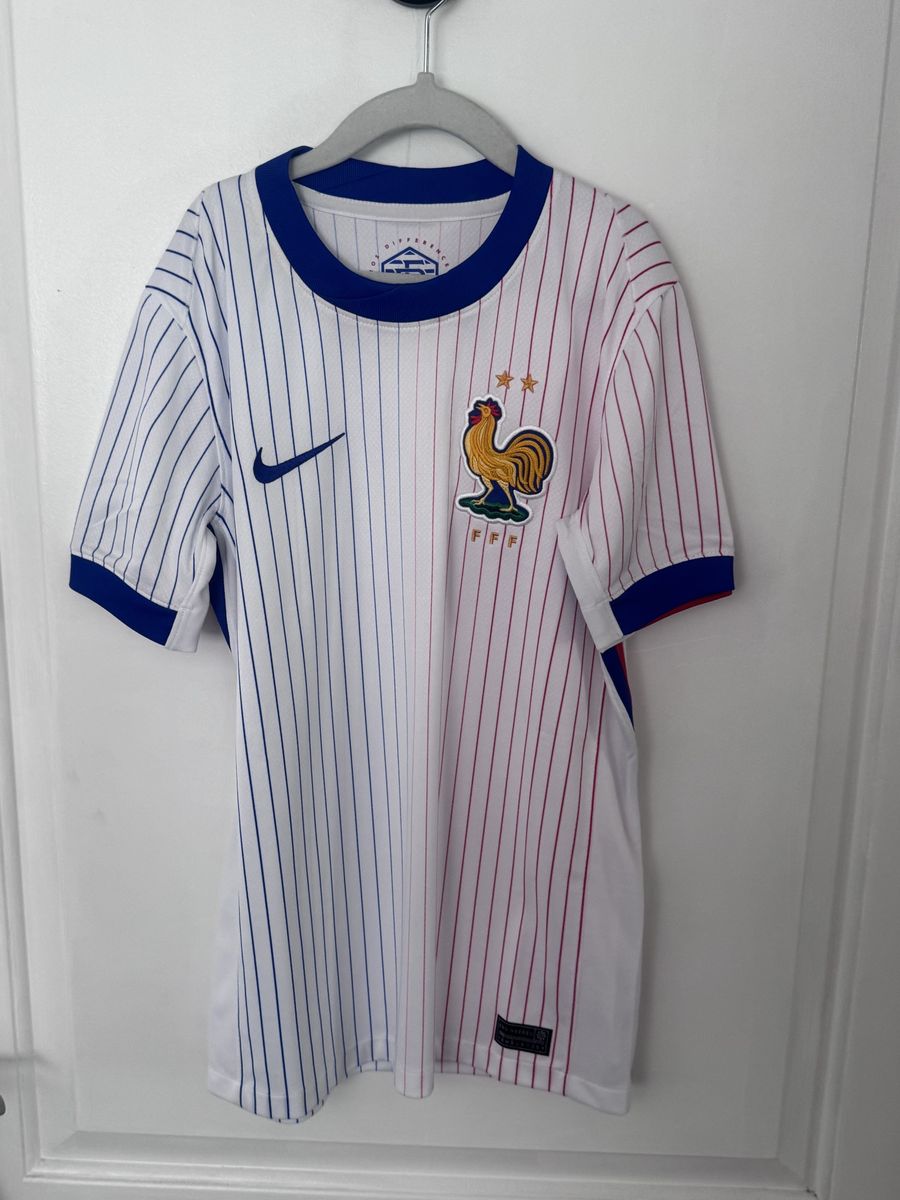 Nike FFF France Football Soccer Jersey Youth Pinstripe White/Red/Blue Size S