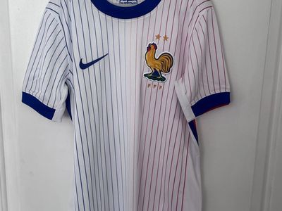 Nike FFF France Football Soccer Jersey Youth Pinstripe White/Red/Blue Size S