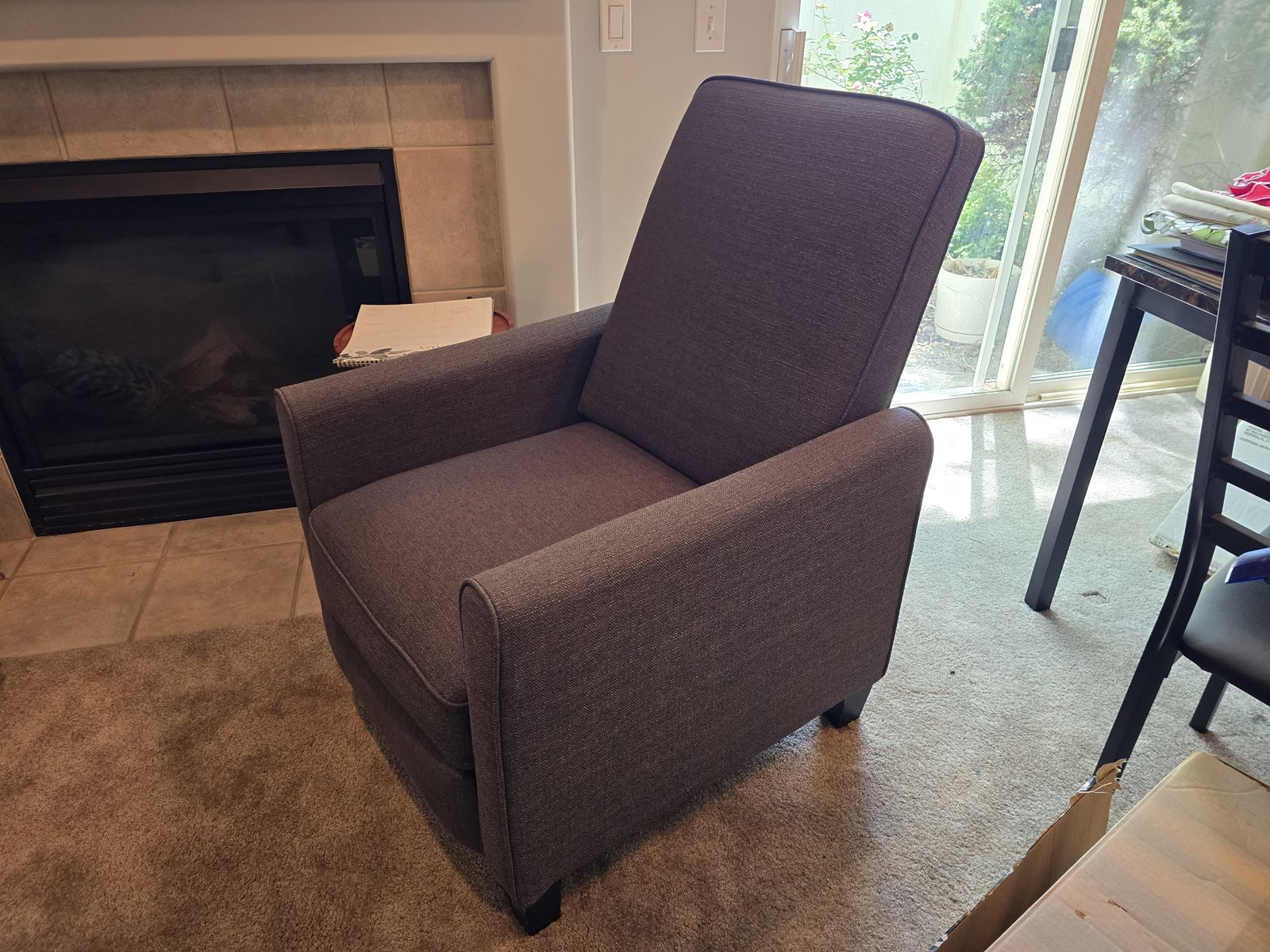 Gray Upholstered Recliner - Like New / Lightly Used