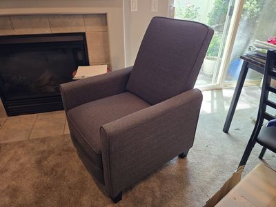 Gray Upholstered Recliner - Like New / Lightly Used