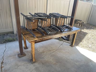 Wood Patio Table and Chairs