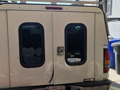 ARE White Truck Topper/Shell with Rear Doors and Roof Rack