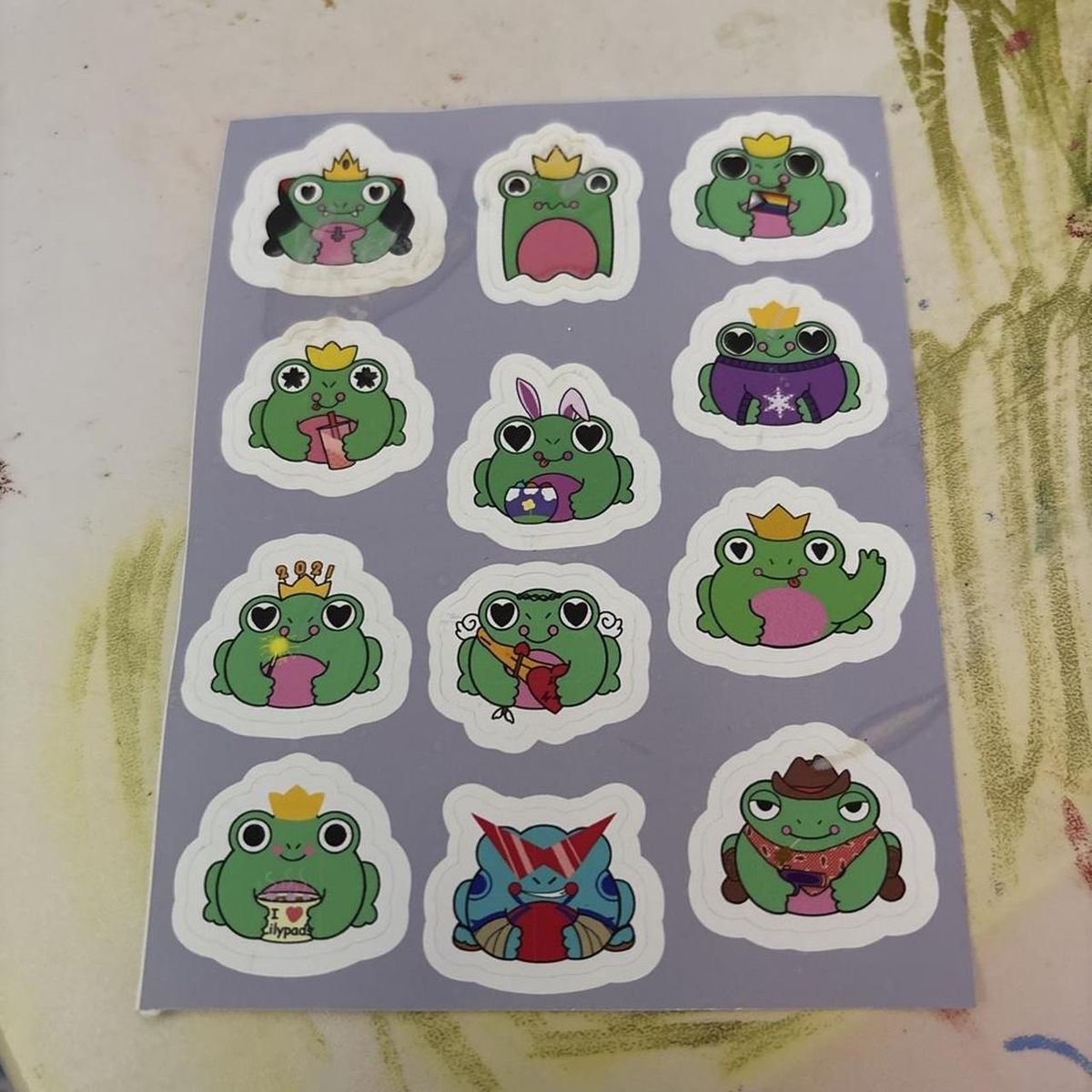 Cute Frog Stickers Sheet - Assorted Designs, Planner/Journal/Laptop Stickers