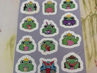 Cute Frog Stickers Sheet - Assorted Designs, Planner/Journal/Laptop Stickers