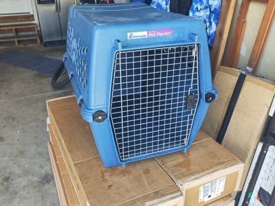 PetMate Pet Porter Blue Dog/Cat Kennel Carrier Crate, Large