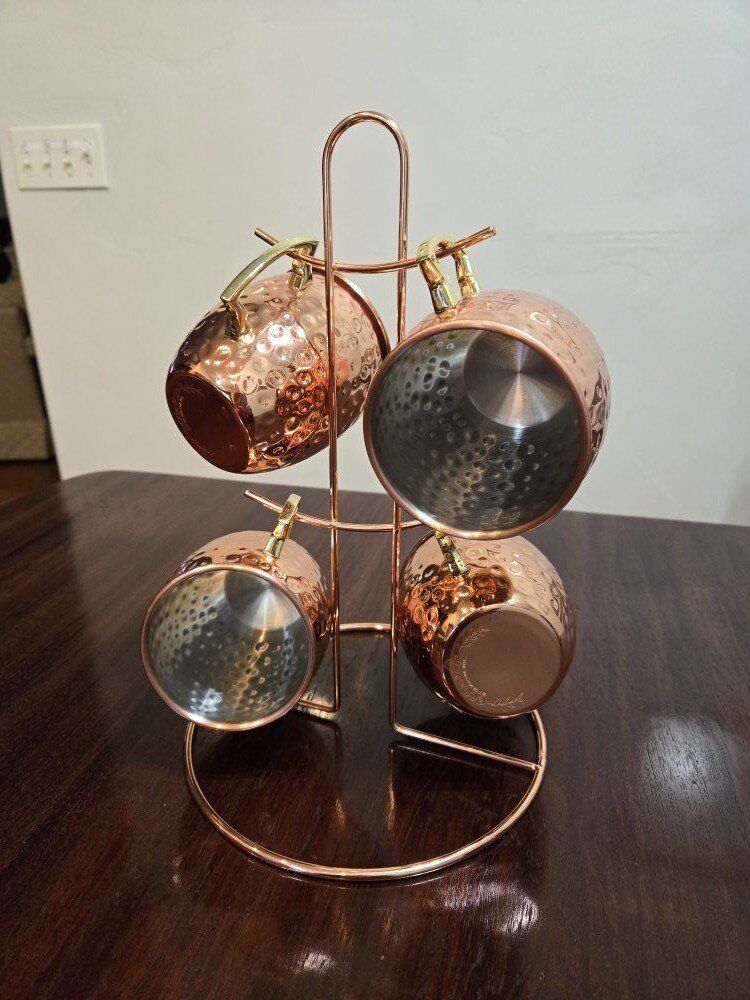 Set of 4 Copper Coffee Mugs
