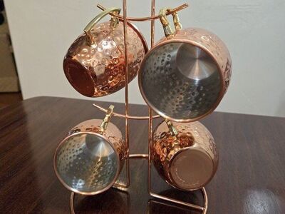 Set of 4 Copper Coffee Mugs