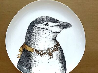 West Elm Rachel Kozlowski Dapper Penguin Plate