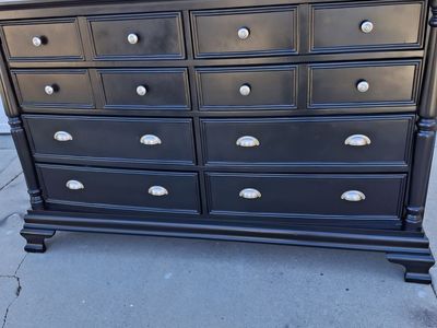 gorgeous extra tall 8 drawers black pine wood dresser