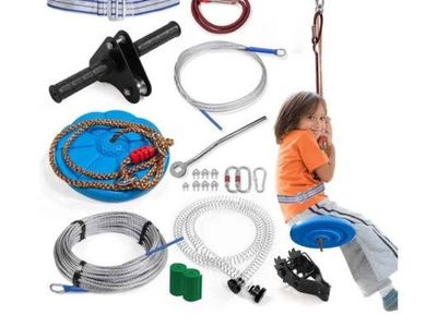 80ft Zip Line Kit for Kids & Adults - 400lbs Capacity