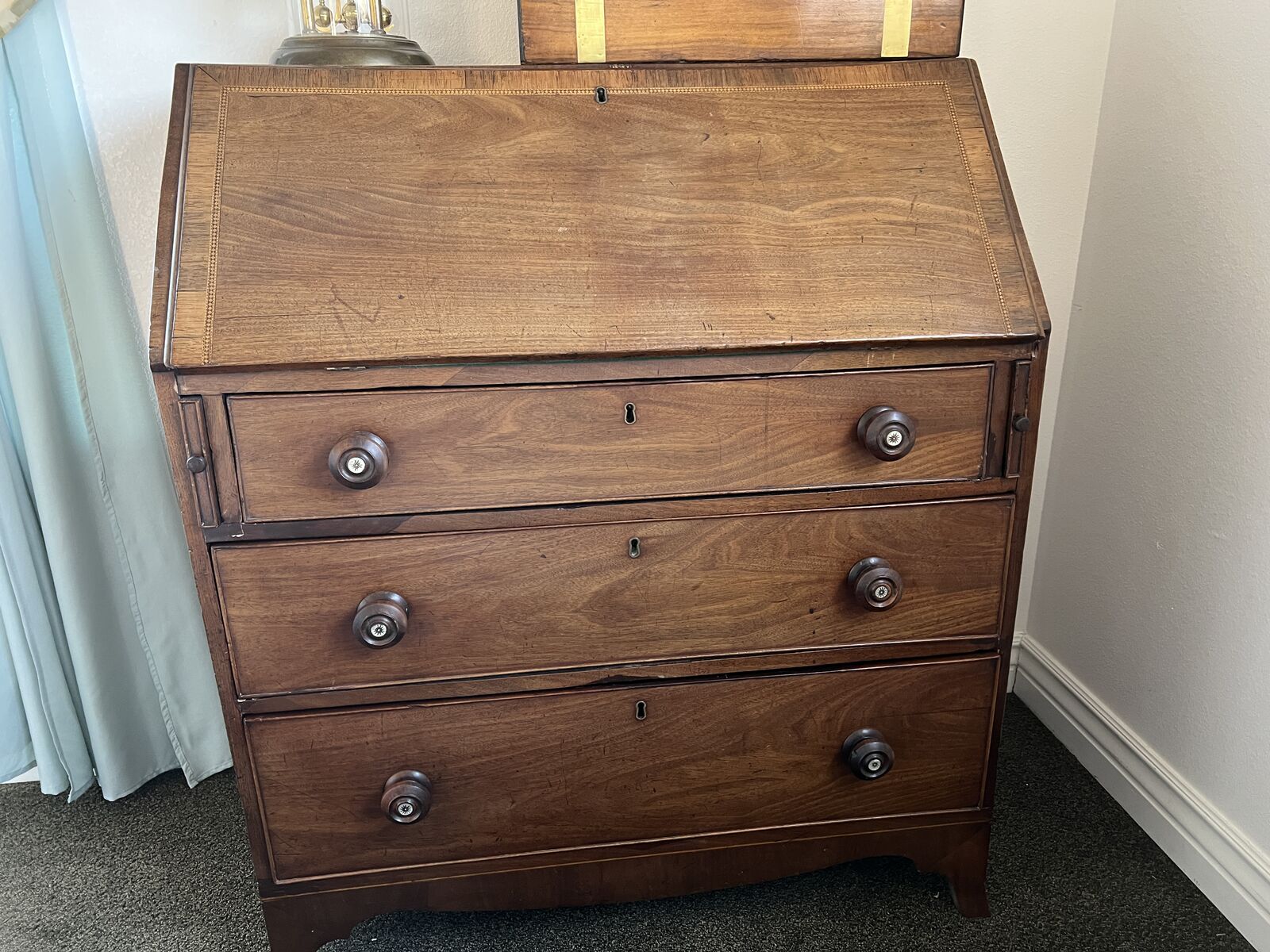 Antique English writing desk & dresser