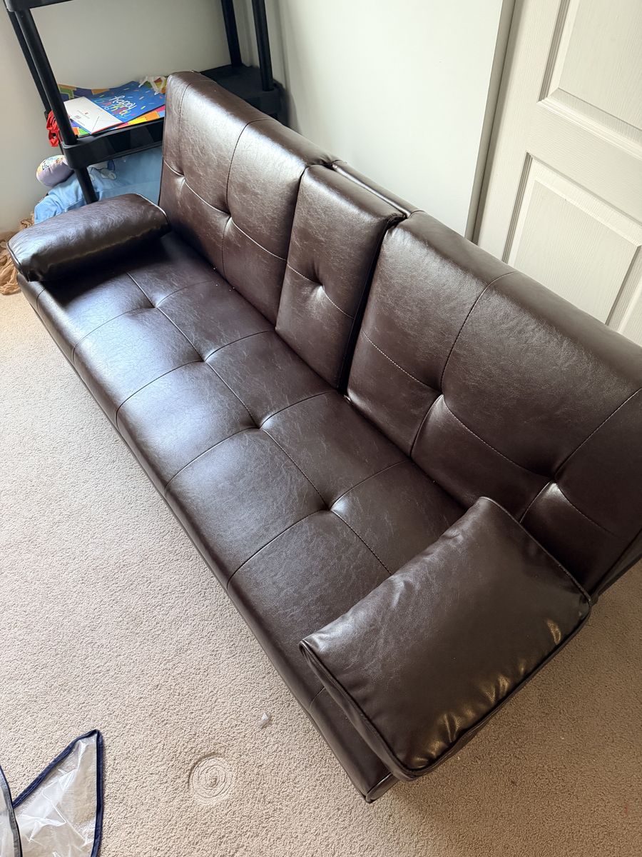 Faux Leather Futon
