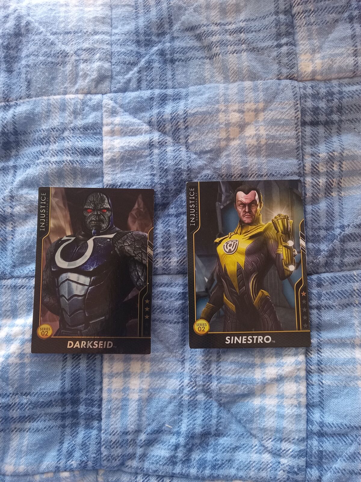 Injustice, Gods Among US cards, 2 cards, Darkseid and Sinestro.