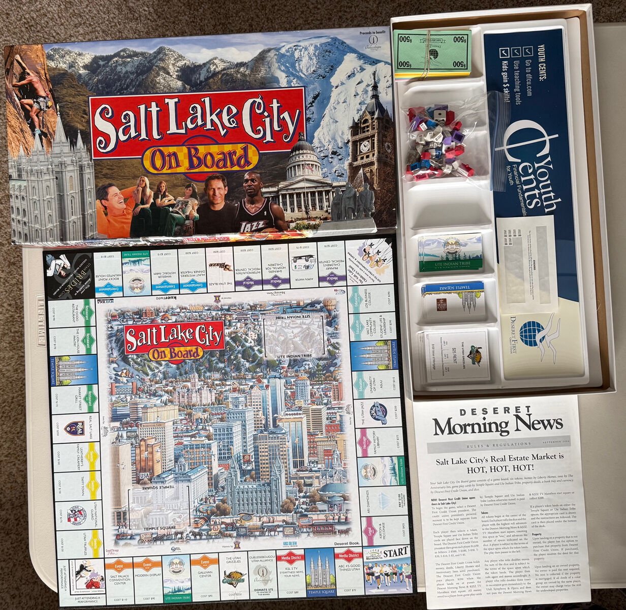 Vintage Salt Lake City On Board Monopoly like Board Game