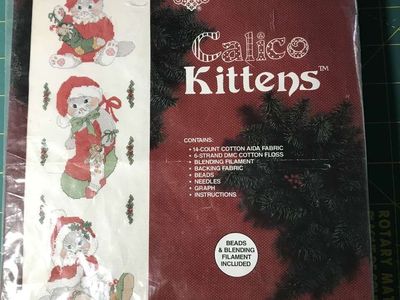 Calico Kittens Bell Pull Cross Stitch 8” x 26” by Janlynn, New