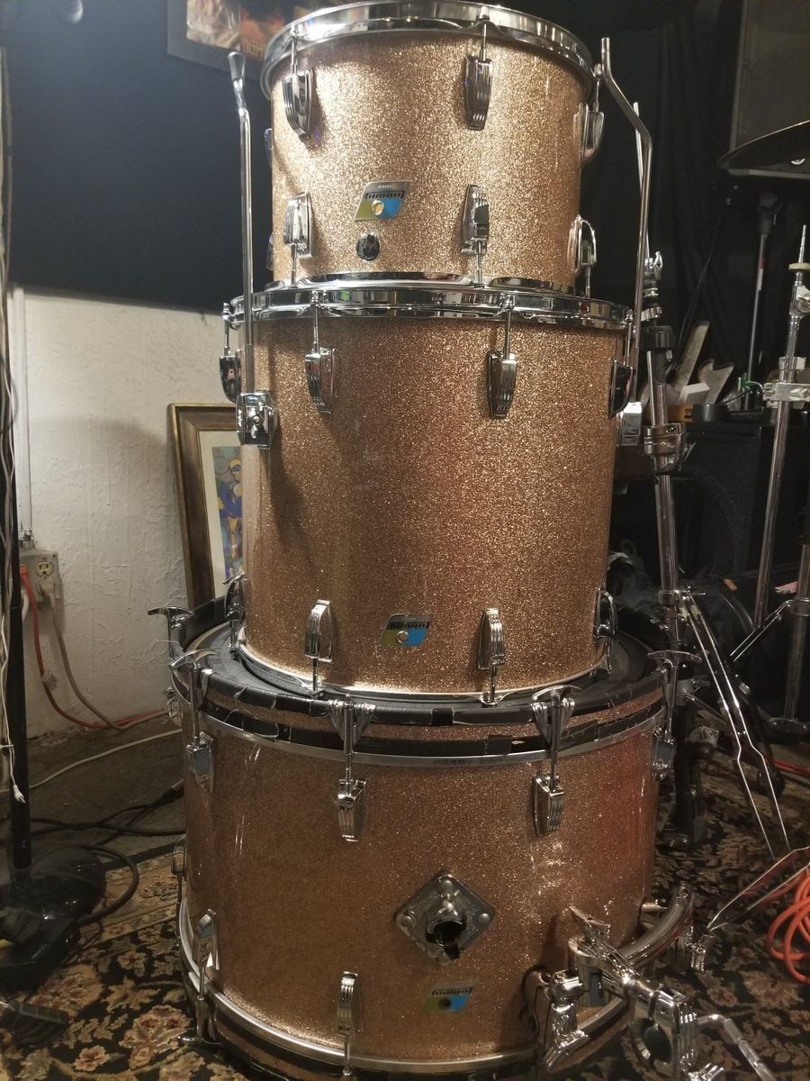 Complete Used 1970s Ludwig Drum Kit Setup with Zildjian Cymbals, DW 9002FX Pedals & Hardware