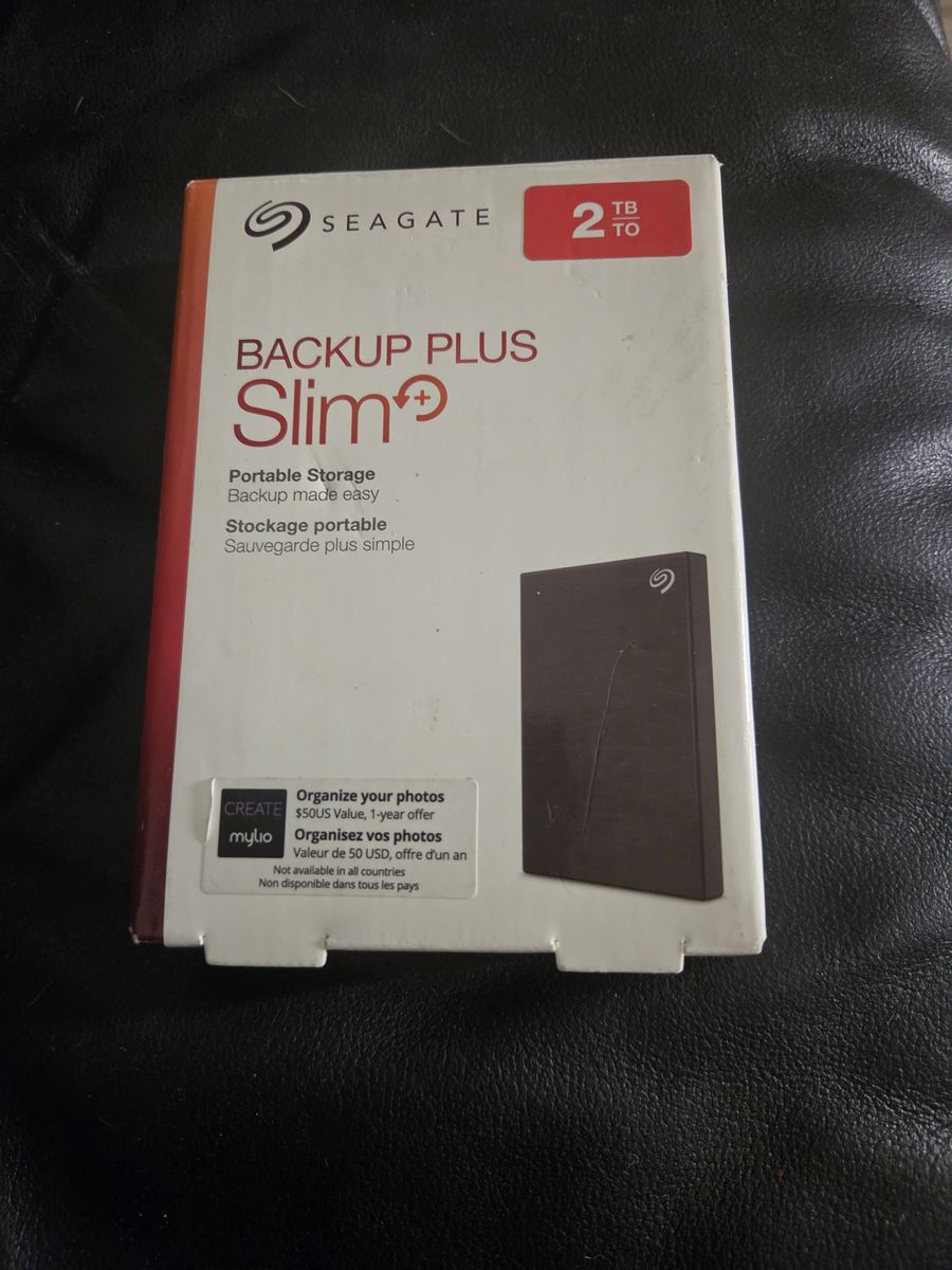 Seagate Backup Plus Slim 2TB Portable External Hard Drive - Black