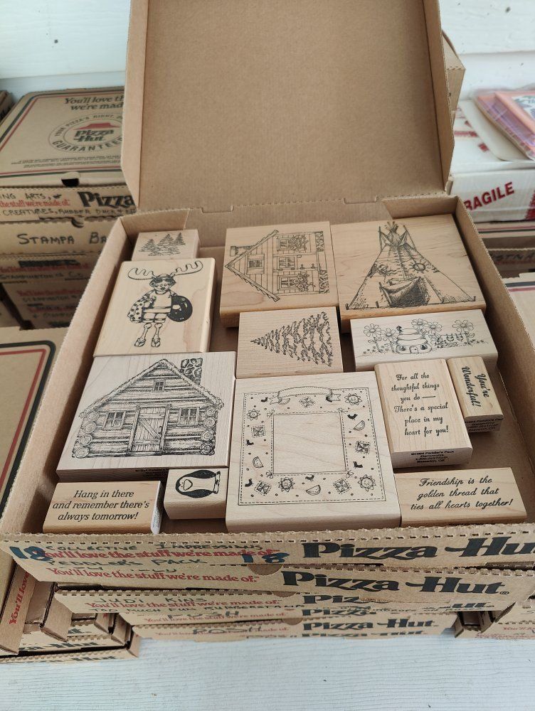 Box #18, New, old stock rubber stamps, designed mainly for people that like to make their own greeting cards.