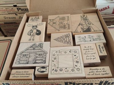 Box #18, New, old stock rubber stamps, designed mainly for people that like to make their own greeting cards.