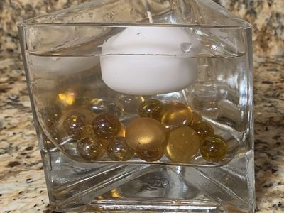 4” Glass Encased Triangle Candleholder/Vase