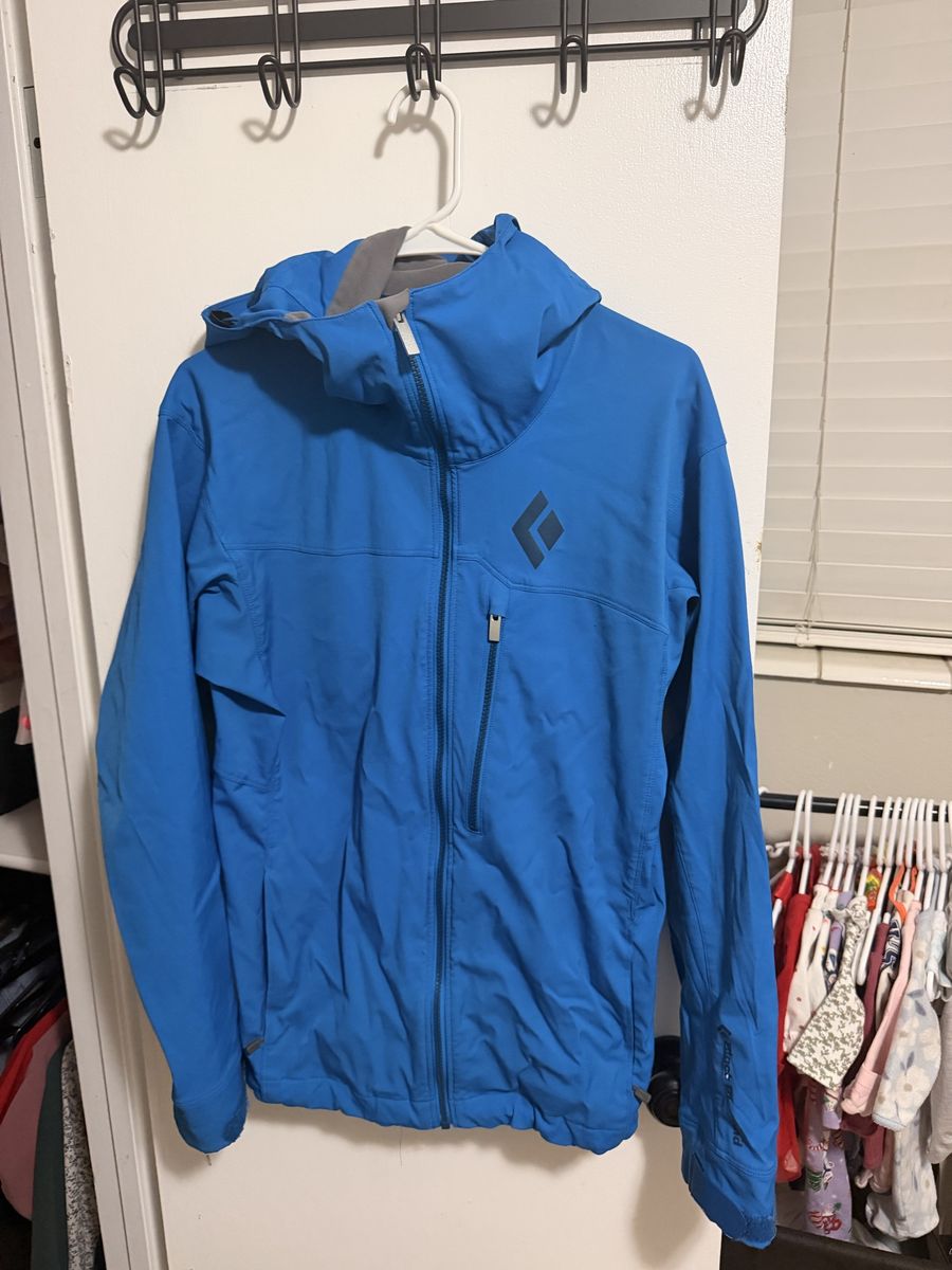 Black Diamond Blue Hooded Softshell Jacket Men's Size M