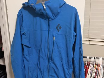 Black Diamond Blue Hooded Softshell Jacket Men's Size M