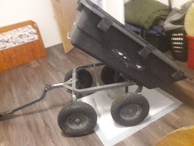 Heavy-Duty Utility Dump Cart - Black, Towable, All-Terrain Wheels, Great for Yard Work & Hauling