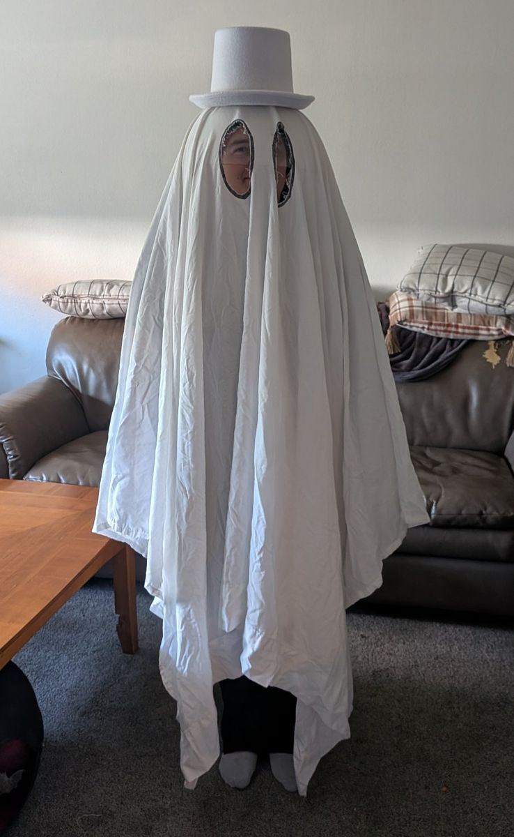 Nabstablook ghost costume with top hat