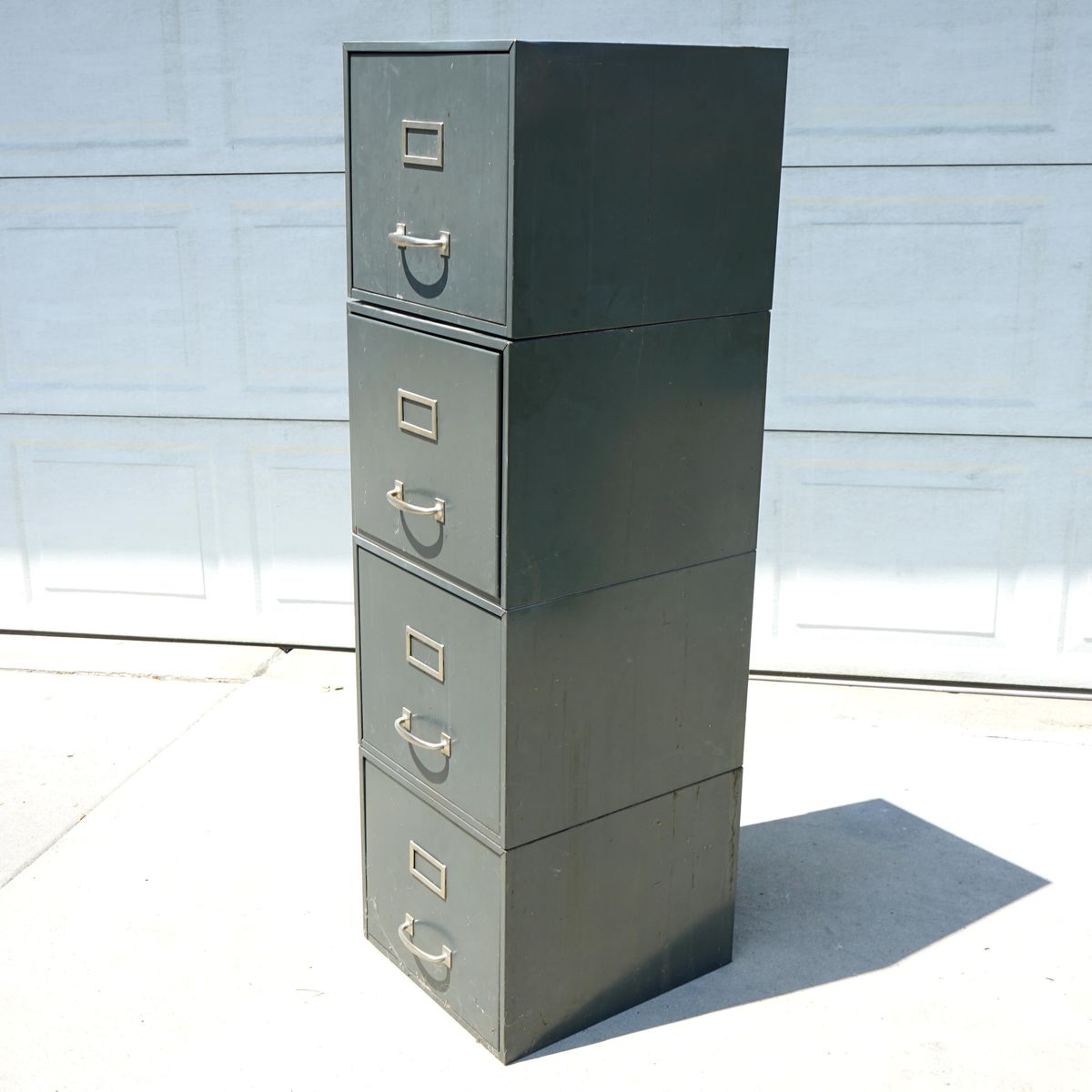 4 Drawer Metal File Office Shop Cabinet 14 x 50 x 16 - $25.00