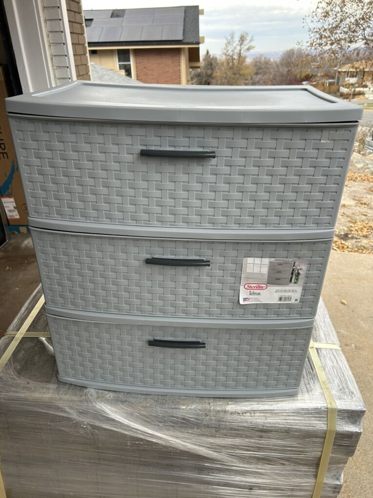 Sterlite 3 Drawer Wide Weave Tower