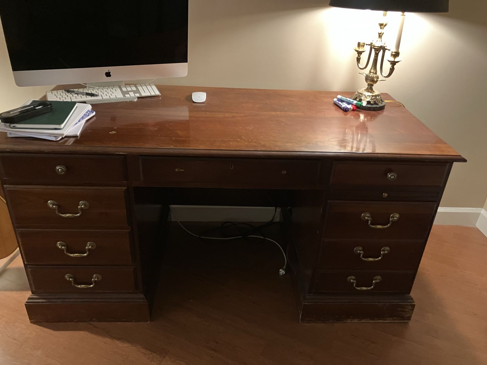 Vintage Solid Wood Executive Desk