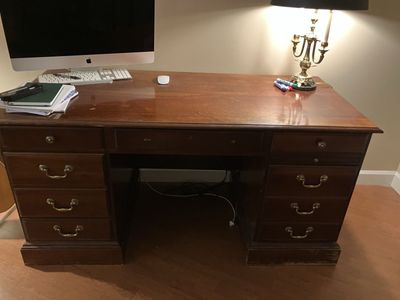 Vintage Solid Wood Executive Desk