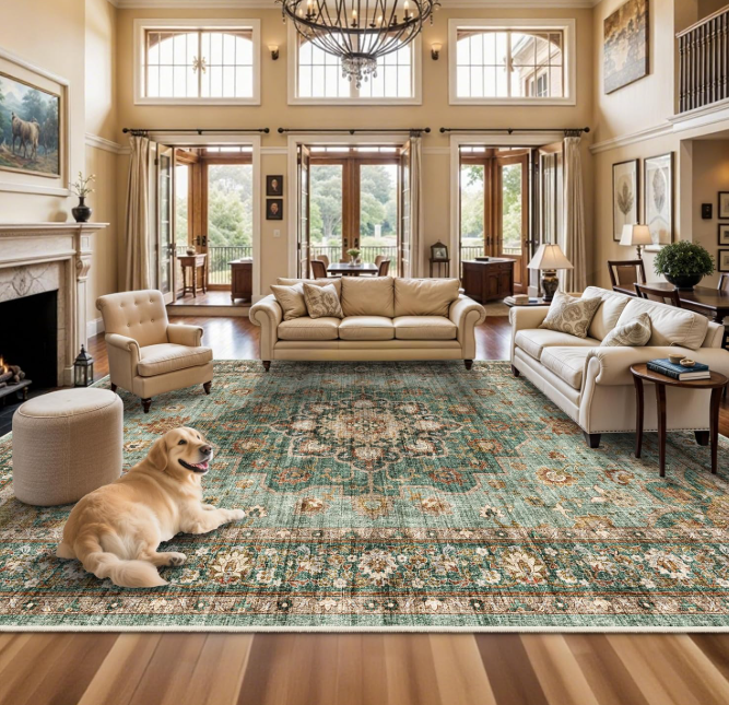 TOPRUUG Washable Oriental 12x18 Area Rug: Extra Large Rugs for Living Room